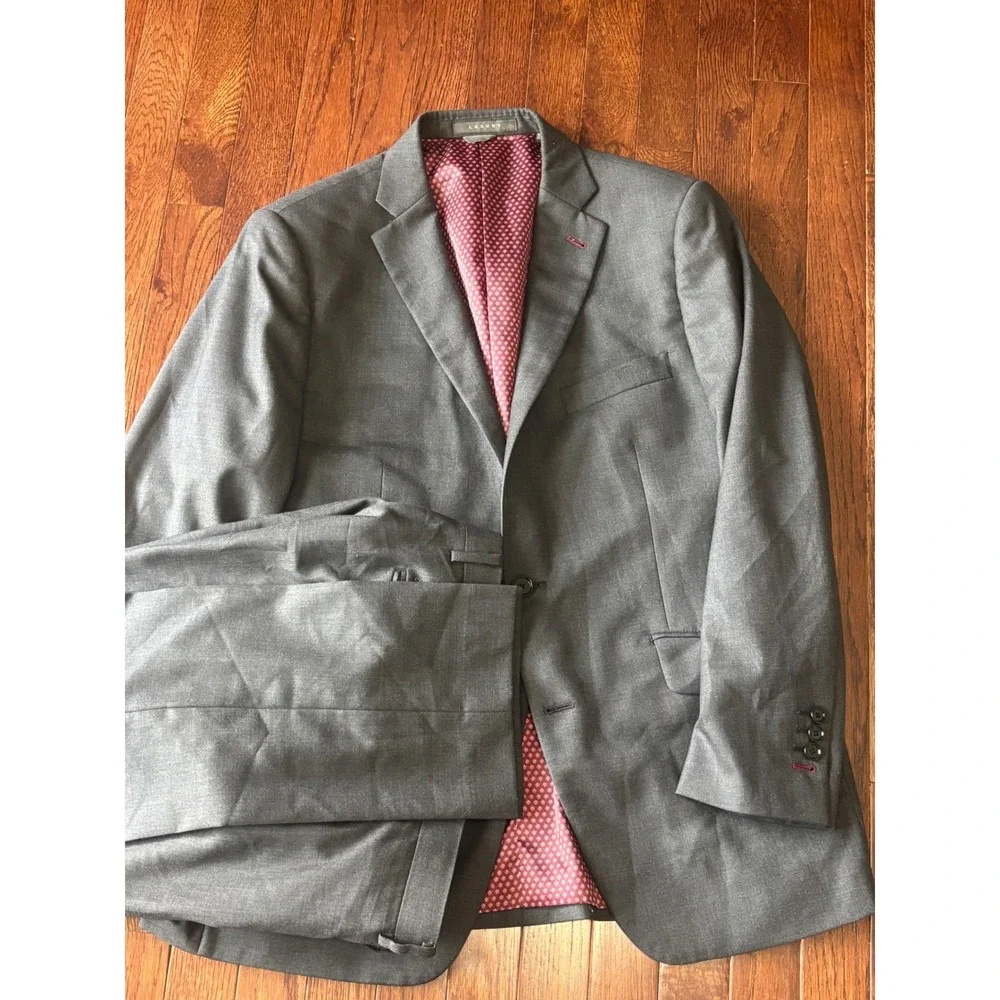 Indochino Luxury Suit Charcoal Gray Wool Cashmere Blend 2 Piece Set 42R 34x29